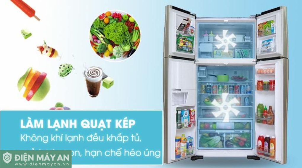 Tủ Lạnh Multi Door Hitachi Inverter 540 Lít R-FW690PGV7 GBK